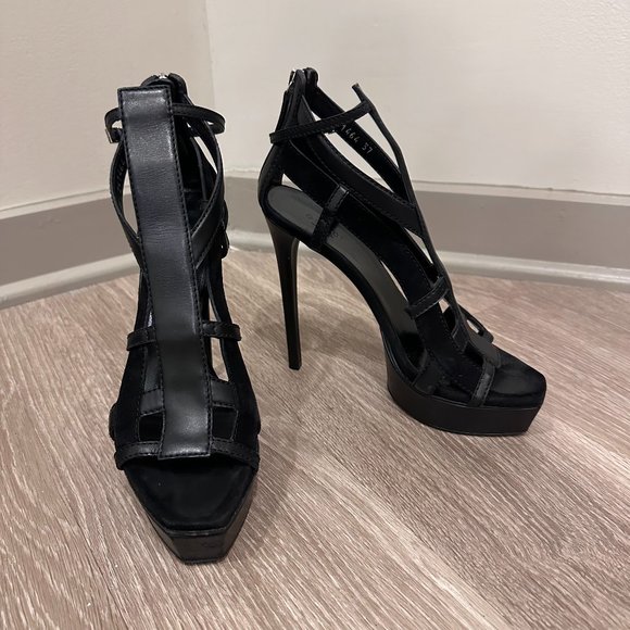 Gucci Daryl Leather and Suede Platforms Size 37 - Picture 4 of 14